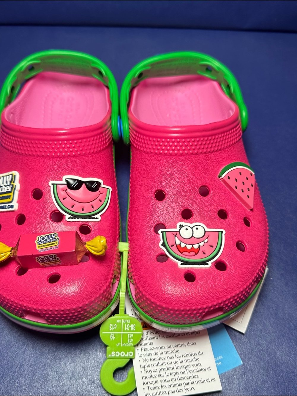 CROCS Pink Watermelon Jolly Rancher Slides - Kids 13 / C13